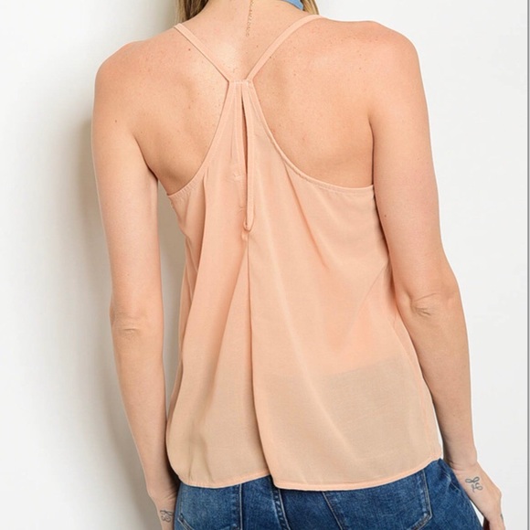 Nude Crochet Lace Cami Tank Top - Picture 5 of 9